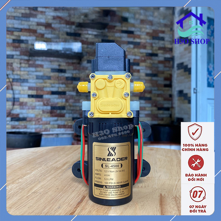 Máy bơm tăng áp tự động sinleader 12v - 60w - bơm đơn tăng áp máy giặt, máy bơm trợ lực, bơm tăng áp mini