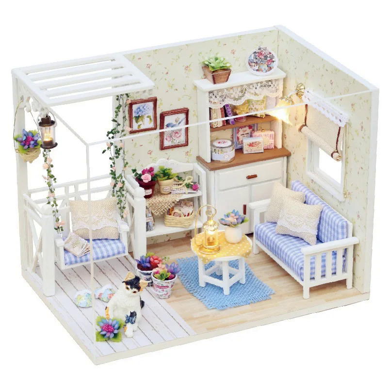 DIY Dollhouse Kit DIY housedollhouse thu nhỏ đồ nội thất mini house trẻ em
