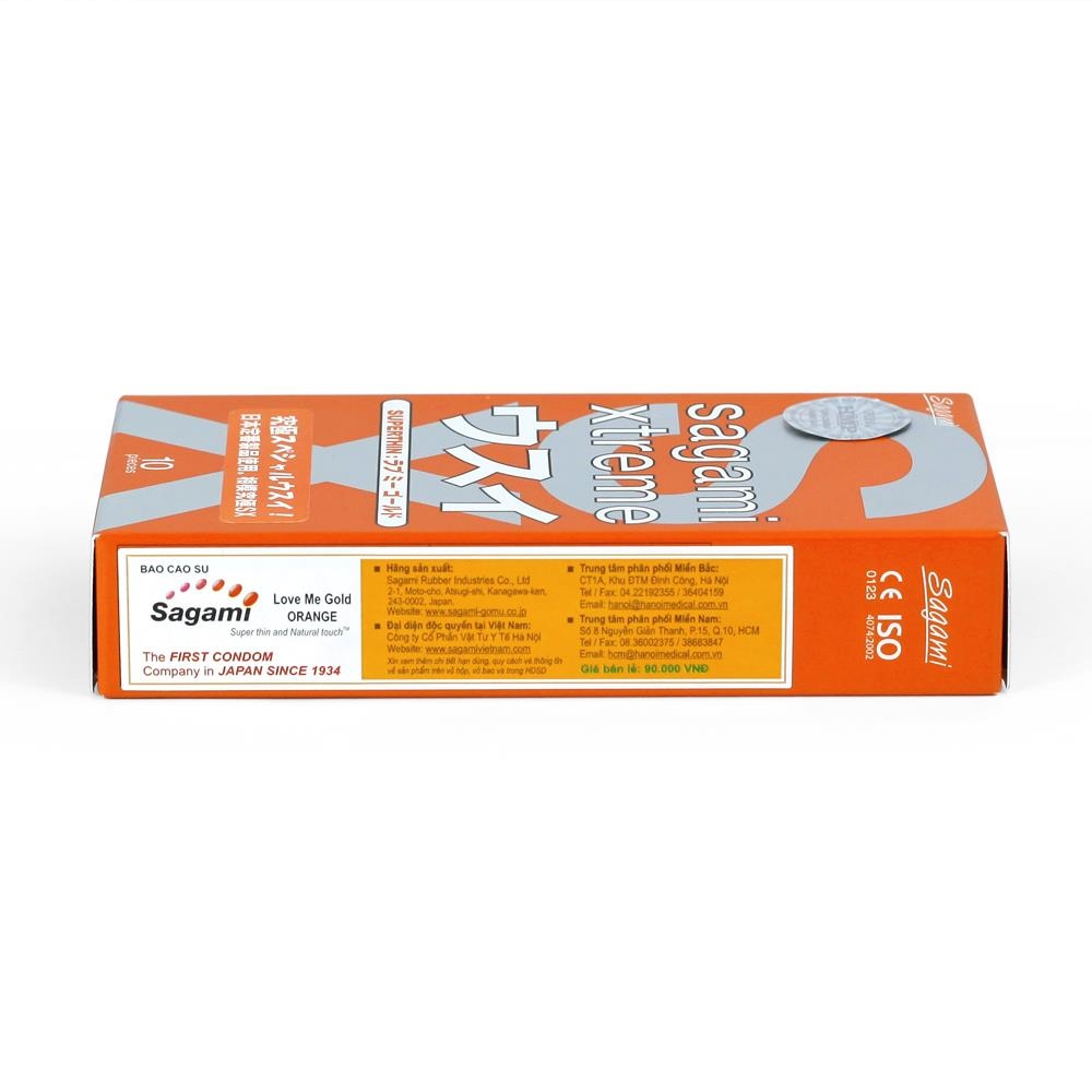 Bao cao su Sagami Love Me Orange (Hộp 10 chiếc) - truyền nhiệt nhanh,siêu mỏng