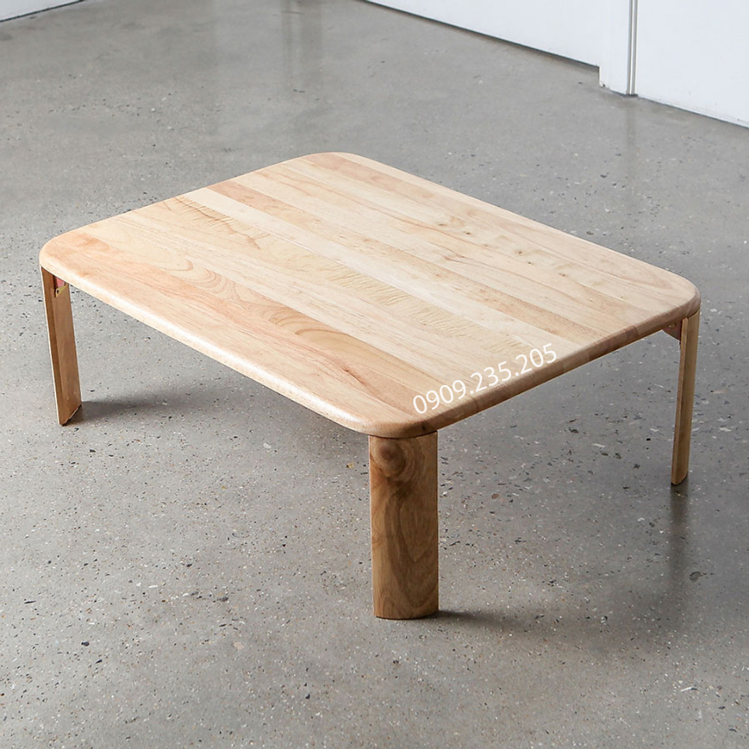 Bàn Trà Ngồi Bệt Kiểu Nhật - Bàn Ăn Ngồi Bệt Chân Gấp Gọn Gỗ Cao Su