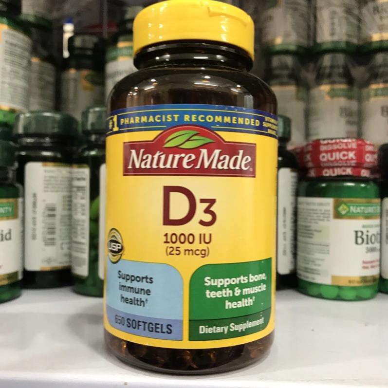 Viên uống nature made vitamin d3 650 viên - mỹ 4/2024