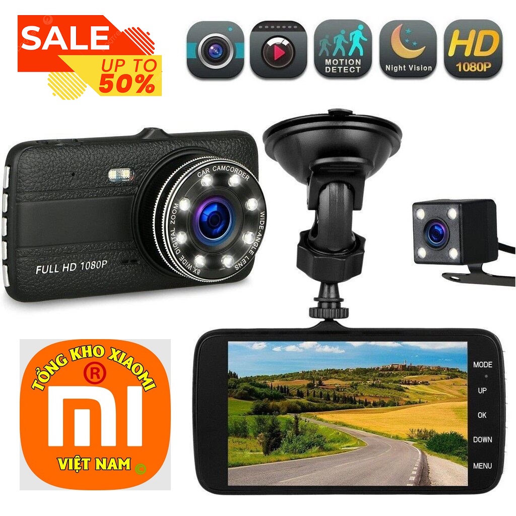  LazMall SALE XUẤT SẮC Xiaomi Camera Hành Trình Ô Tô Cao Cấp Chính Hãng Giá Tốt VIET.MAP Camera Hành Trình Ô Tô Kèm Camera Lùi X004 Full HD 1080P Tích hợp 8 LED Bản Có Tiếng Việt Phù Hợp Cho Mọi Loại Xe 