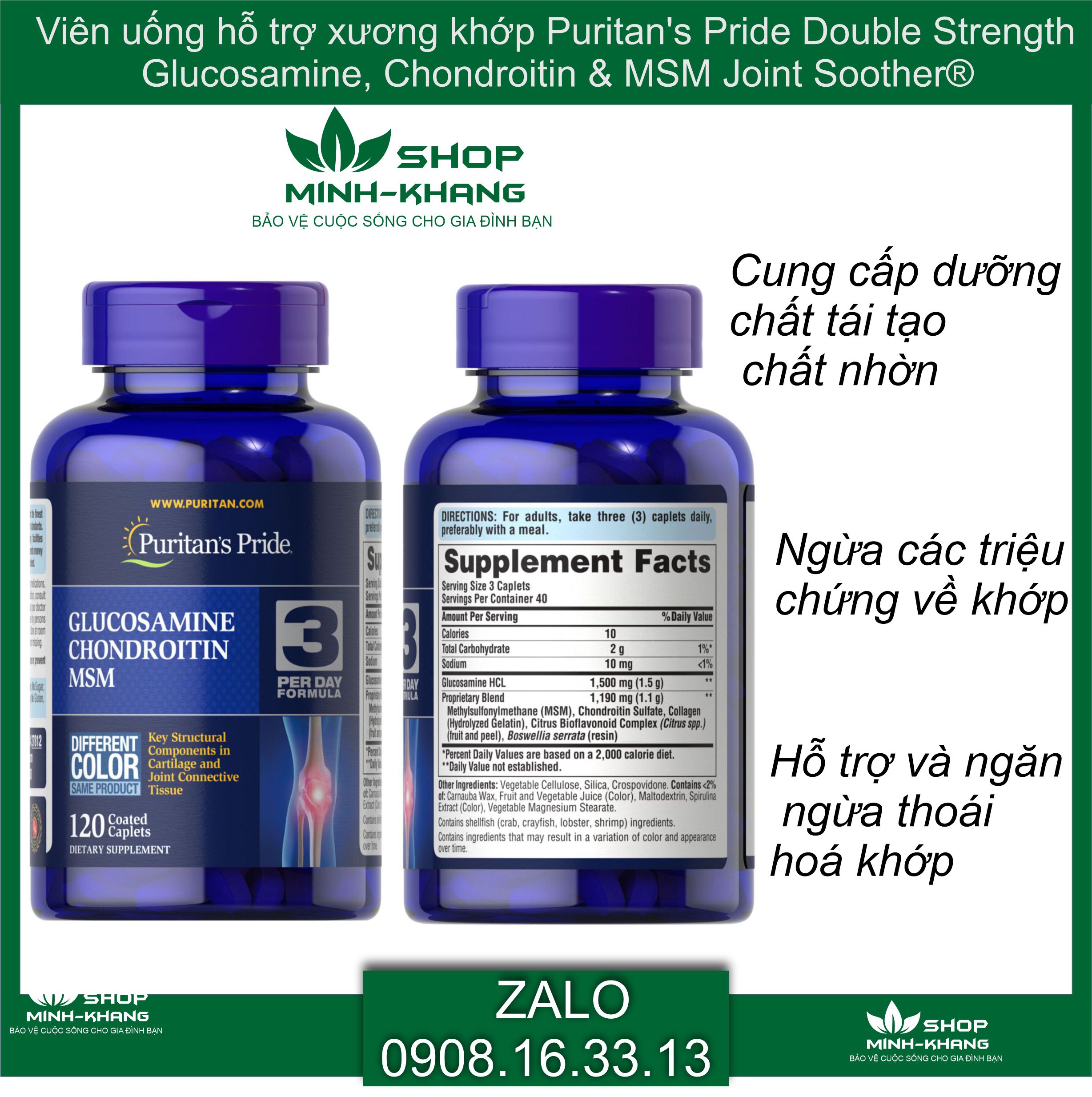 Viên uống hỗ trợ xương khớp Glucosamine 120 viên