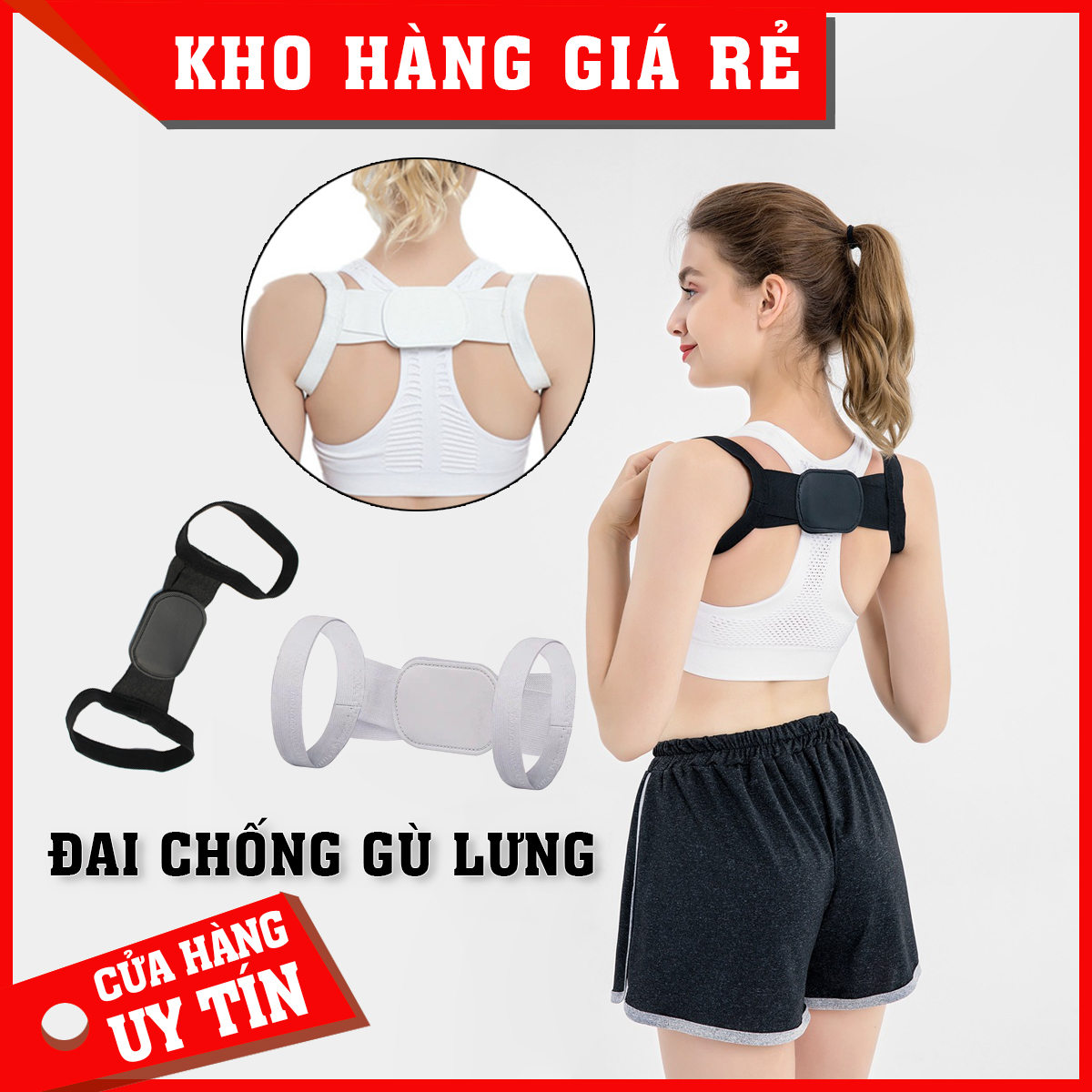 Đai Chỉnh Gù Lưng Khòm Lưng Freesize Cao Cấp