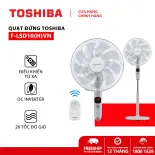 Quạt đứng Toshiba F-LSD10(H)VN - Màu xám - Điều khiển từ xa núm xoay vô cực - 9 cánh - DC inverter tiết kiệm điện 70% - 26 tốc độ gió - Màn hình LED hiển thị - Hàng chính hãng, bảo hành 12 tháng, chất lượng Nhật Bản