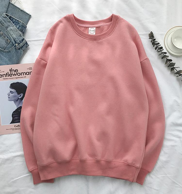 [HCM]Áo Sweater Hồng Ruốc Unisex - Áo nỉ bông sweater trơn màu hồng - Basic Sweatshirts