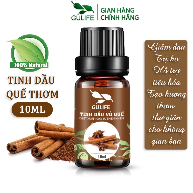 [Nguyên Chất] Tinh Dầu Quế Gulife 10ml - Chiết Xuất 100% Từ Thiên Nhiên - Cinnamon Oil 100% Nature