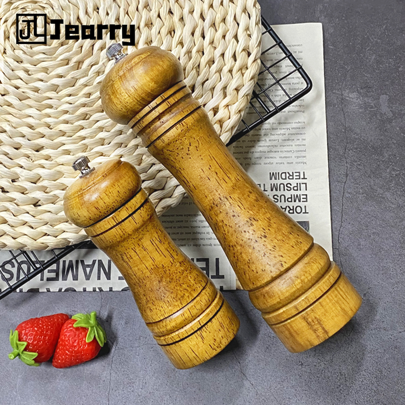 Jearry Lọ xay hạt tiêu gia vị bằng cao su gỗ màu lõi gốm 5/8 inch có hộp cho nhà bếp-INTL