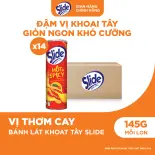 Thùng 14 Lon Bánh Lát Snack Khoai Tây Slide Vị Thơm Cay 145g