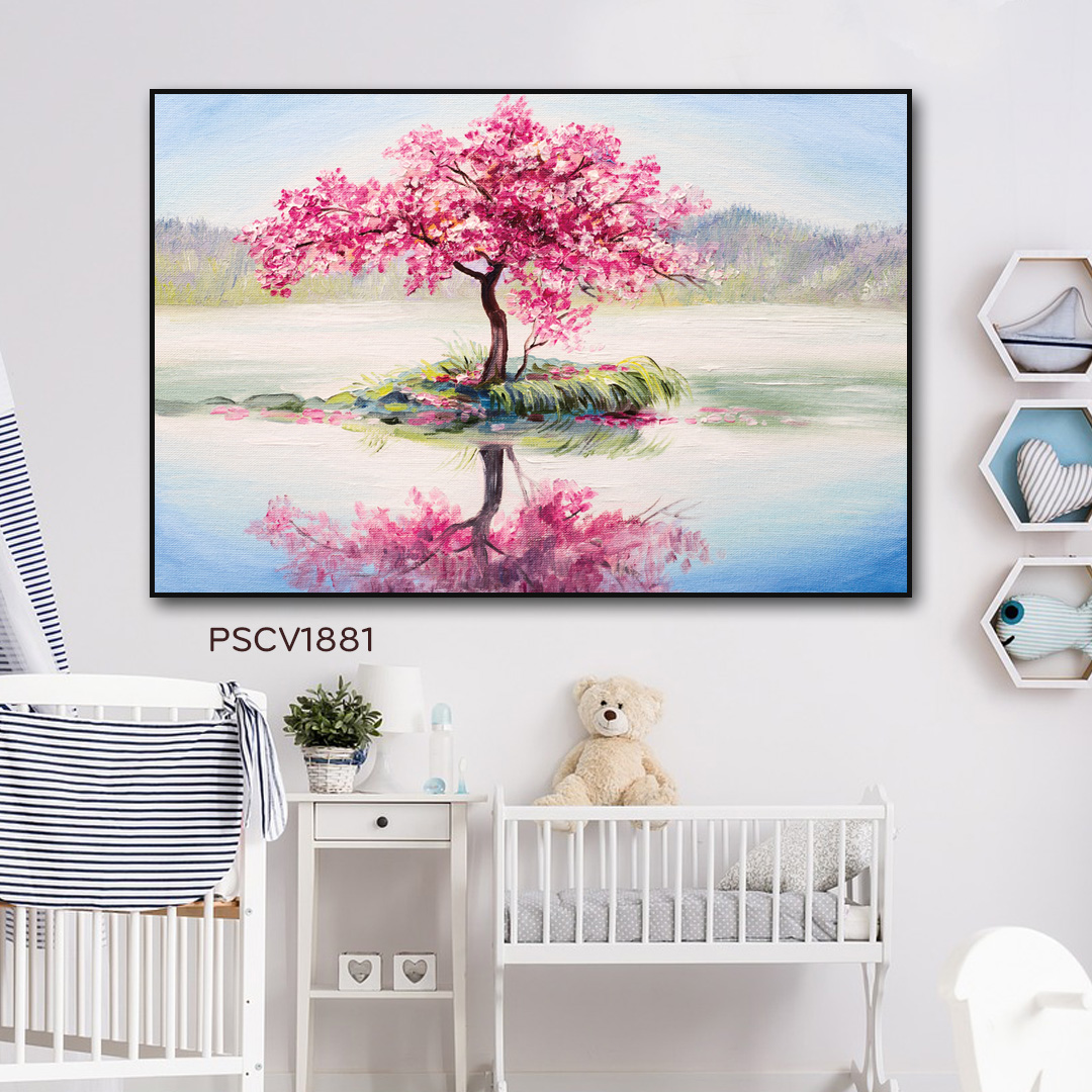 Tranh treo tường Canvas Pasimall Cây trong Hồ có khung
