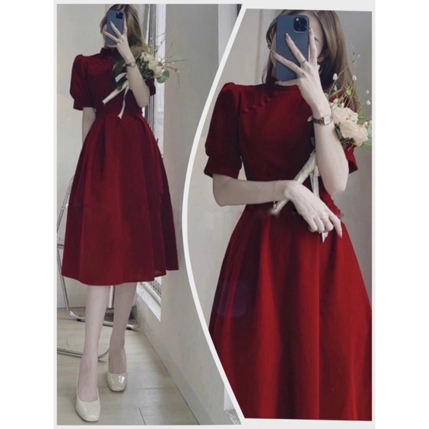váy nhung đỏ giá tốt Tháng 7 2023  Mua ngay  Shopee Việt Nam