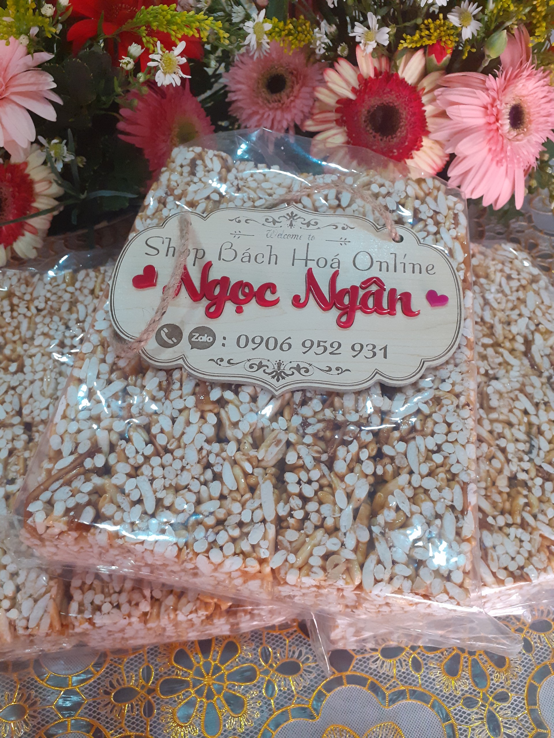 Cốm nhà làm đặc sản tiền giang nhiều dừa, gừng,đậu phộng