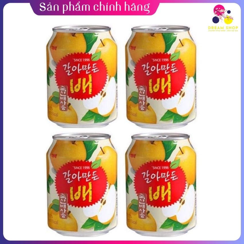 Nước Lê Hàn Quốc Haitai lon 238ml, dreamshopvietnam, nước hoa quả, nước lê hương vị tự nhiên, giảm ho, đờm hiệu quả