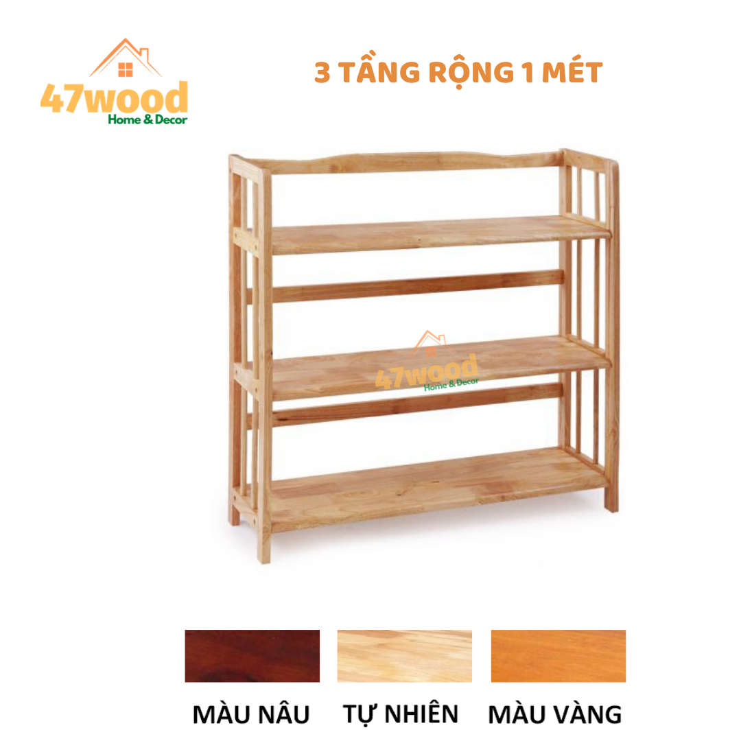 Kệ gỗ đa năng 3 tầng 1 mét ( 3 màu )