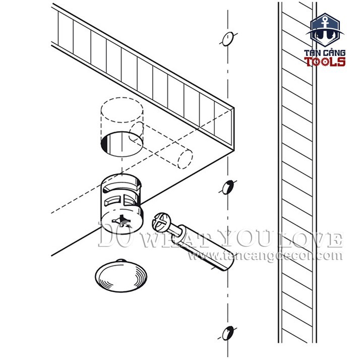 50 Bộ Chốt Ốc Cam Hafele 15-45 mm