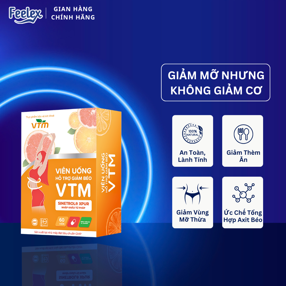 Viên uống hỗ trợ giảm béo giảm cảm giác thèm ăn, không mất nước, an toàn không tác dụng phụ - lọ 60 viên