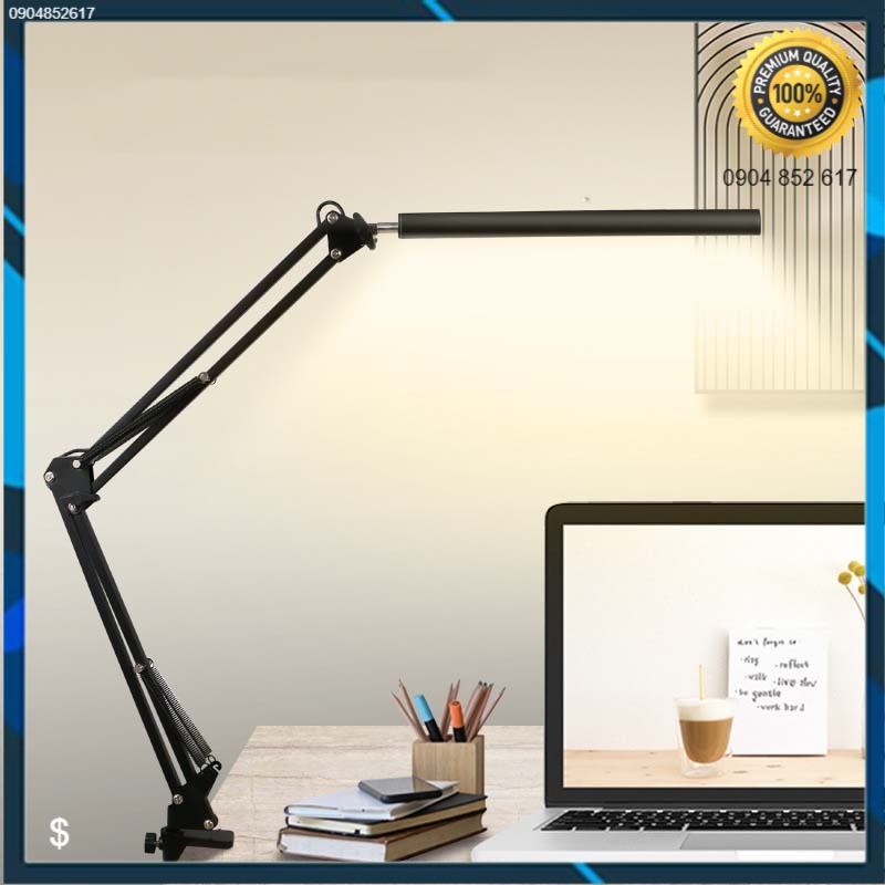 Đèn kẹp bàn học cánh tay dài; ánh sáng led bảo vệ mắt khi đọc sách; 3 mode ánh sáng tùy chỉnh - hàng nhập khẩu