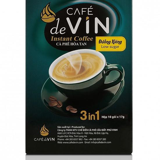 [1 hộp] Cà Phê Đường Kiêng Hoà Tan Café deVIN 3in1 loại 10 gói/hộp
