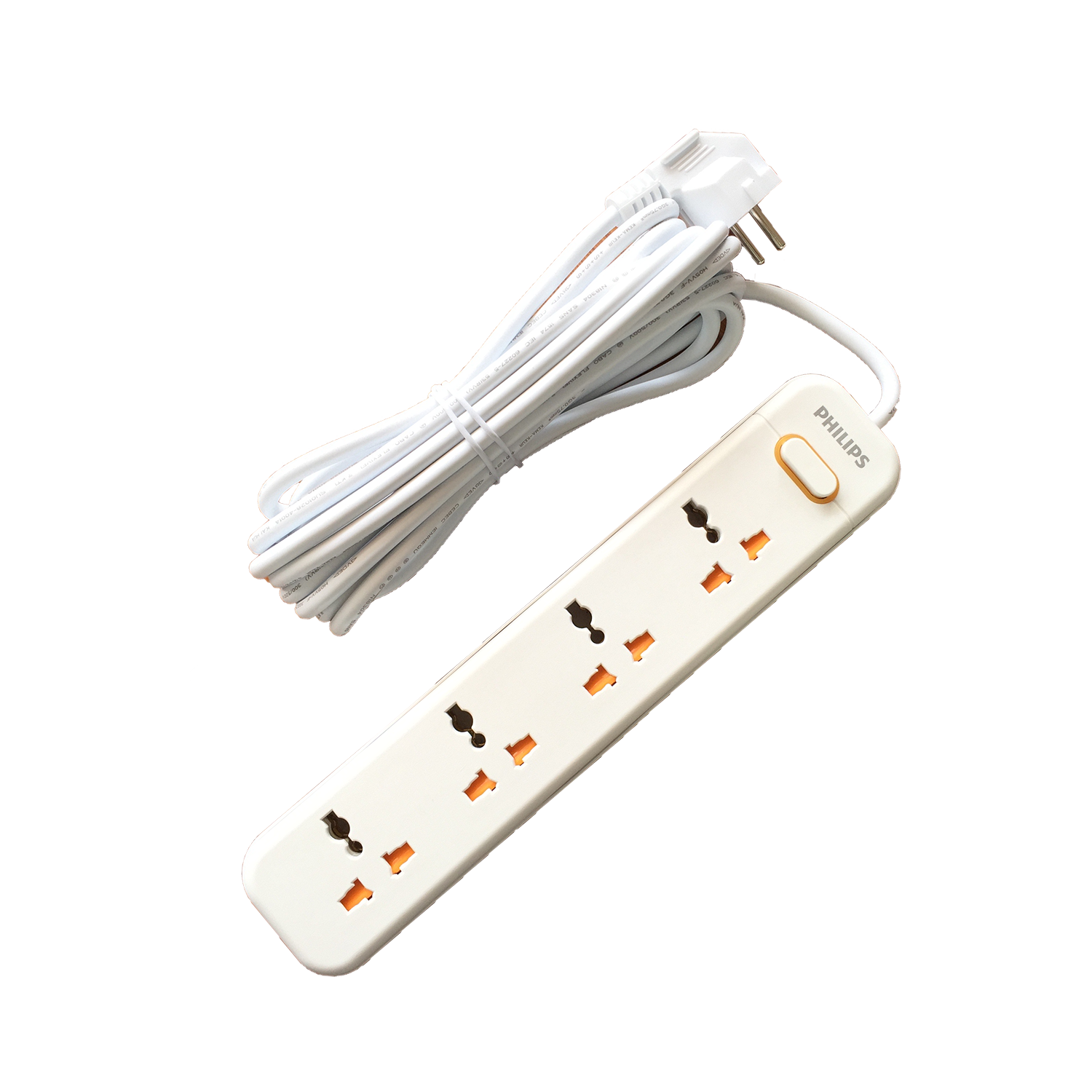 [HCM]Ổ cắm điện Philips dây dài 5m công tắc chung cho 4 ổ cắm 3 chân - SPN1248WC/74