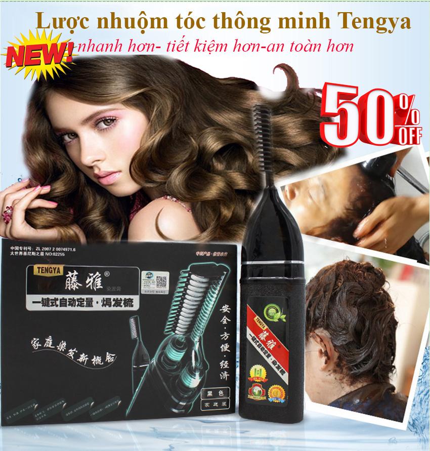 máy làm tóc, Lược nhuộm tóc thông minh TengYa, Nguyên liệu nhuộn tự nhiên không chất độc hại an toàn tuyệt đối, Nhuộn nhanh bền màu dễ dàng, Top 1 sản phẩm bán chạy