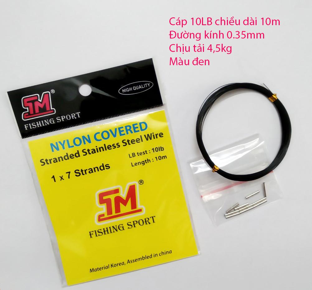 [HCM]Dây Cáp Câu Cá Cao Cấp TM Fishing 10LB - 10m - Tải cá 45kg - Đường Kính 0.35mm