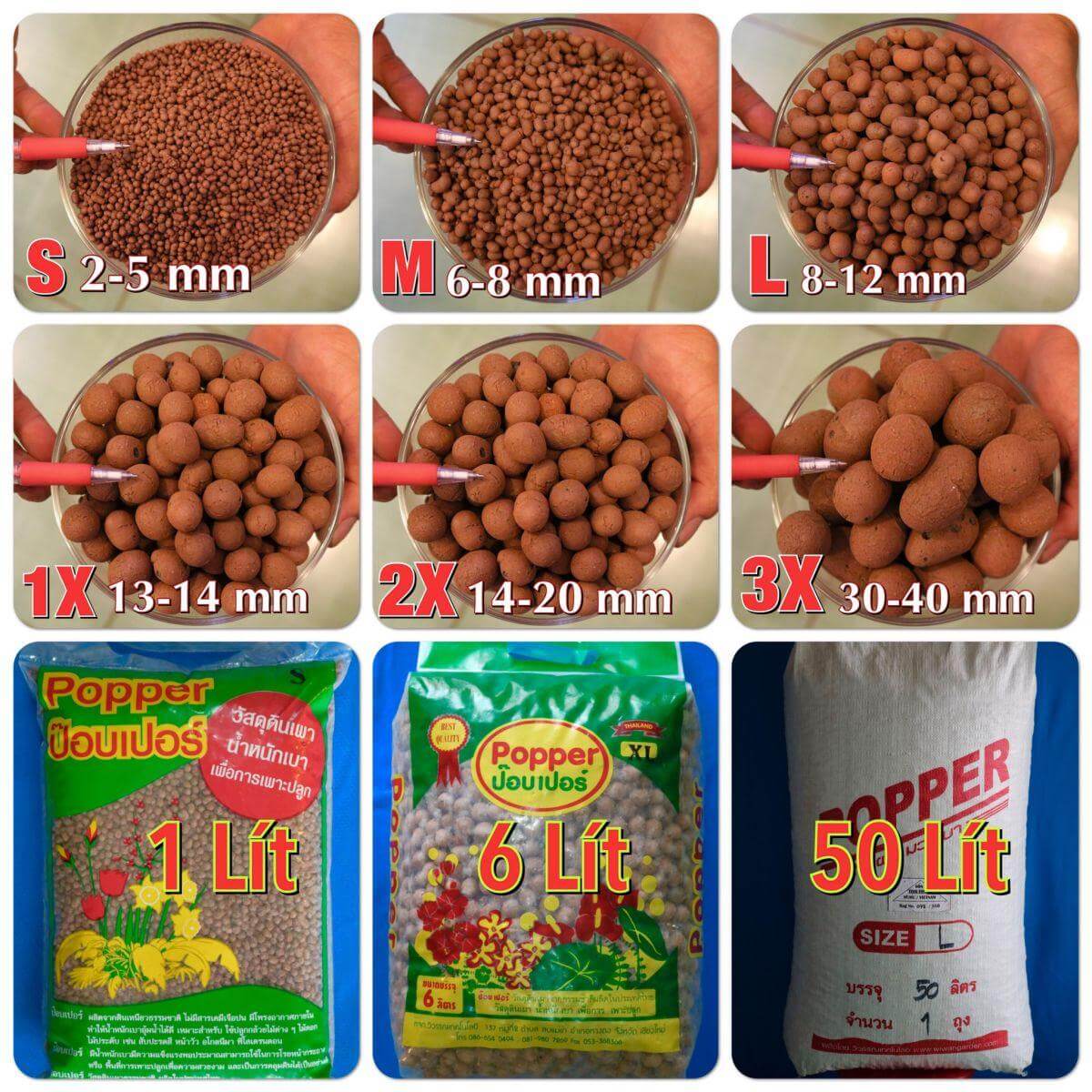 LECA Clay Balls - Hạt đất nung Thái Lan rải mặt chậu sen đá, xương rồng, thủy canh, kiểng lá, trồng rau sạch | Handy Garden