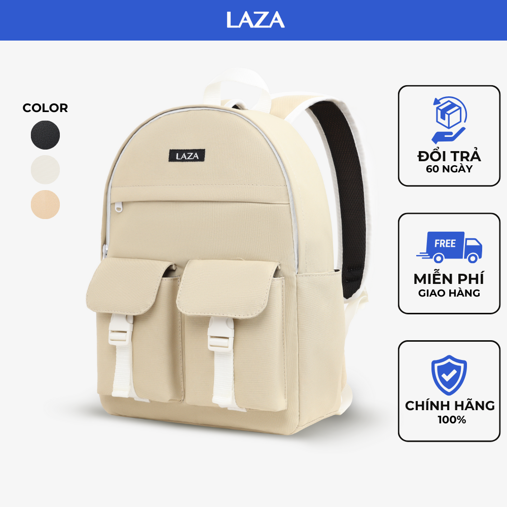 Balo nam nữ LAZA Burll Backpack 630 - Chất liệu canvas trượt nước - Hàng thiết kế chính hãng LAZA
