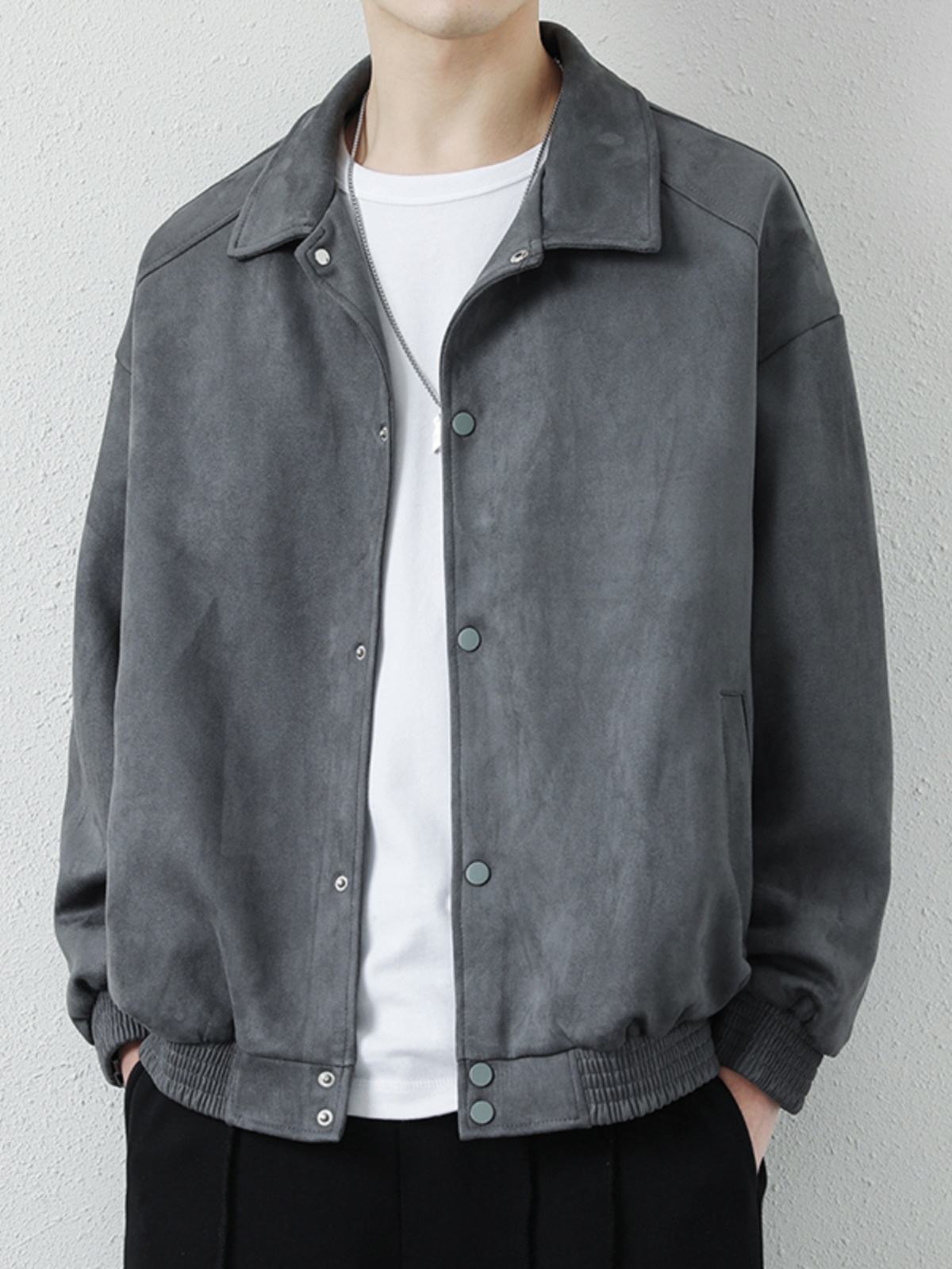 Jacket Men's Autumn and Winter 2023 Suede Jacket Men's Simple Trendy Retro Handsome Casual Versatile Loose Top
