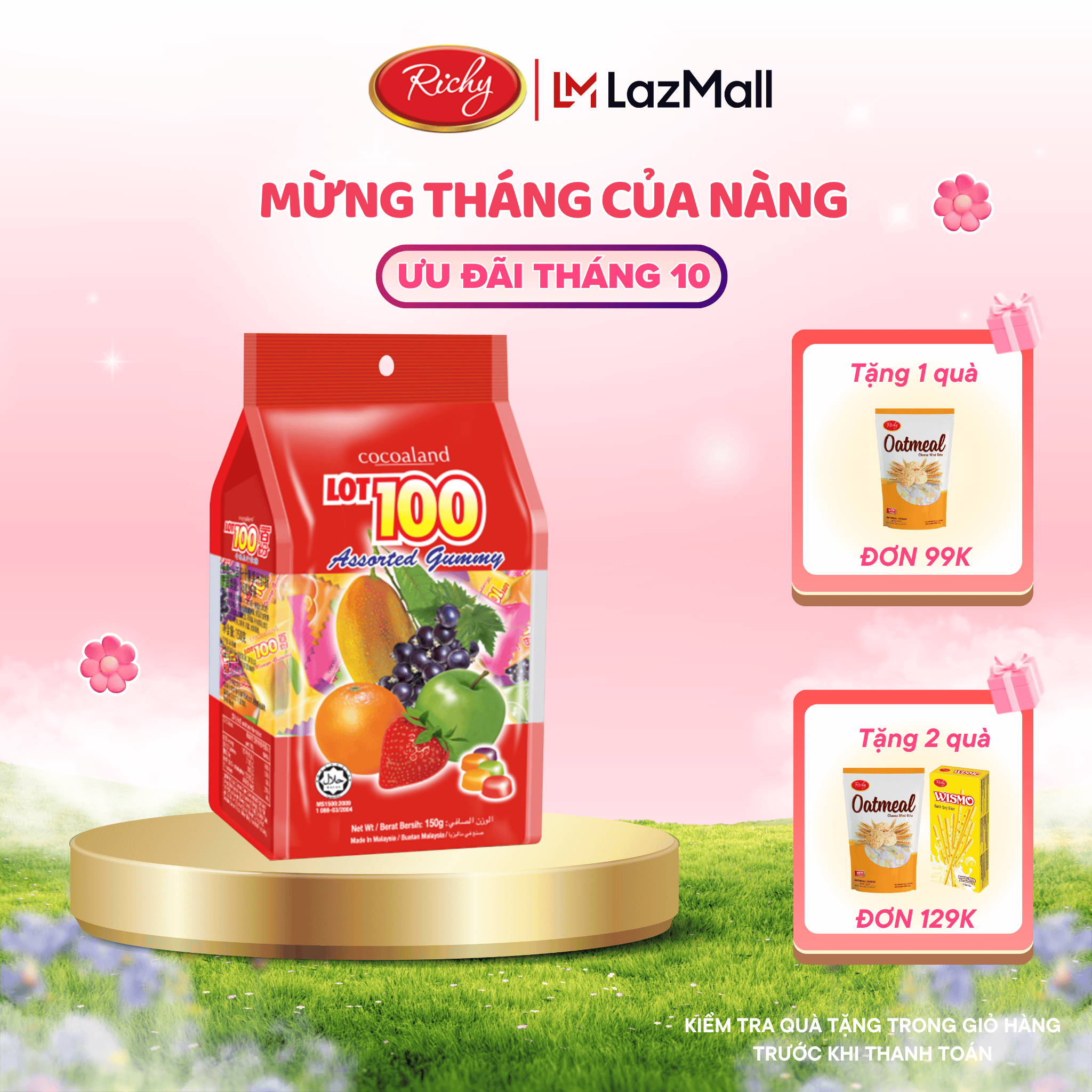 NEW] Kẹo Cocoaland LOT 100 tổng hợp gói 320g