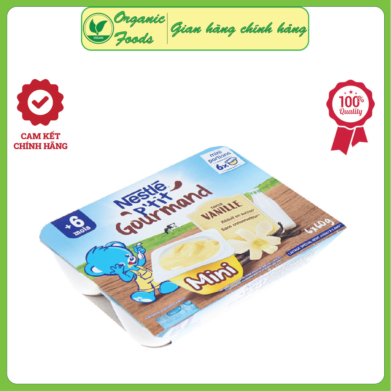 Váng sữa Nestle P’Tit Gourmand vị vani - Nhập khẩu Đức - Vanilla Whey