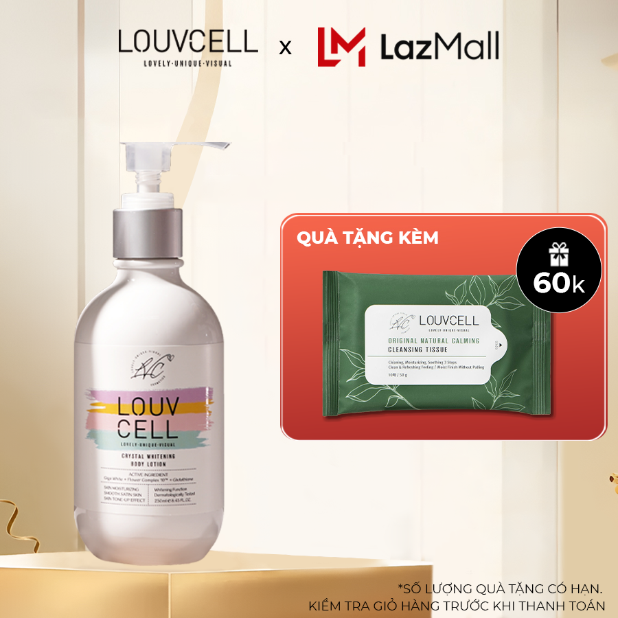 Kem dưỡng trắng da cấp ẩm body Louv Cell Crystal Whitening Body Lotion 250 ml.