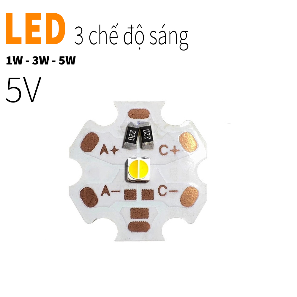 Bóng đèn led siêu sáng cree 3 chế độ ánh sáng, chip đèn led 1w, 3w, 5w điện áp 3v-5v - cree-x2