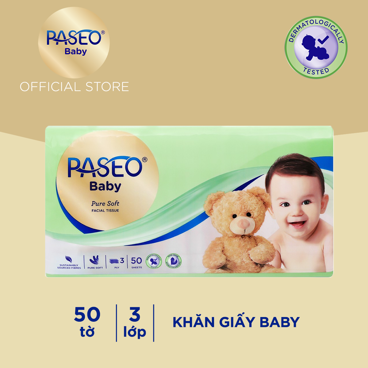 Khăn giấy rút cao cấp Paseo baby siêu mềm mại dành cho em bé /gói