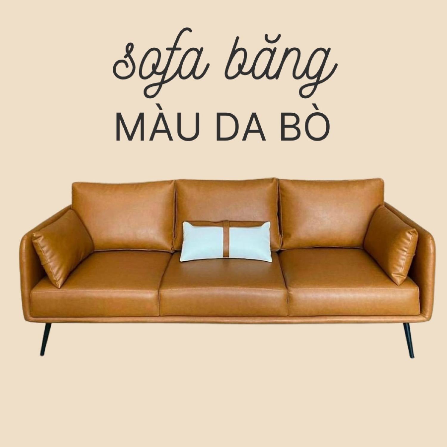 Sofa băng giá rẻ màu da bò kích thước 1m8, 2m và 2m2