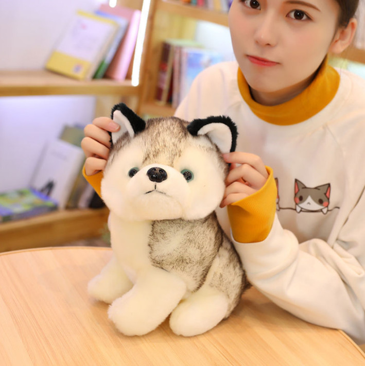 Thú nhồi bông hình chú chó husky đáng yêu