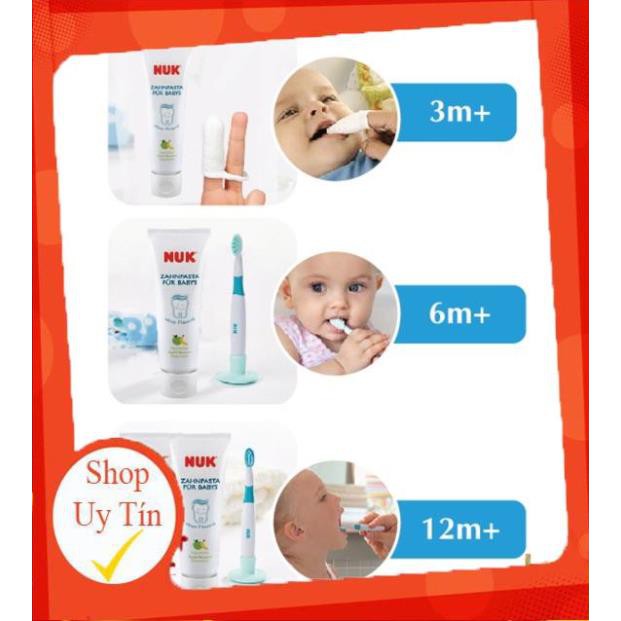 Kem đánh răng nuốt được trẻ em Nuk không chứ flo dành cho bé từ 3m