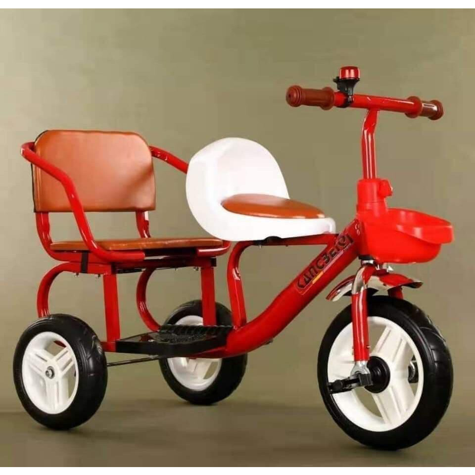Xe đạp xích lô trẻ em 2 ghế cho bé 2 - 6 tuổ