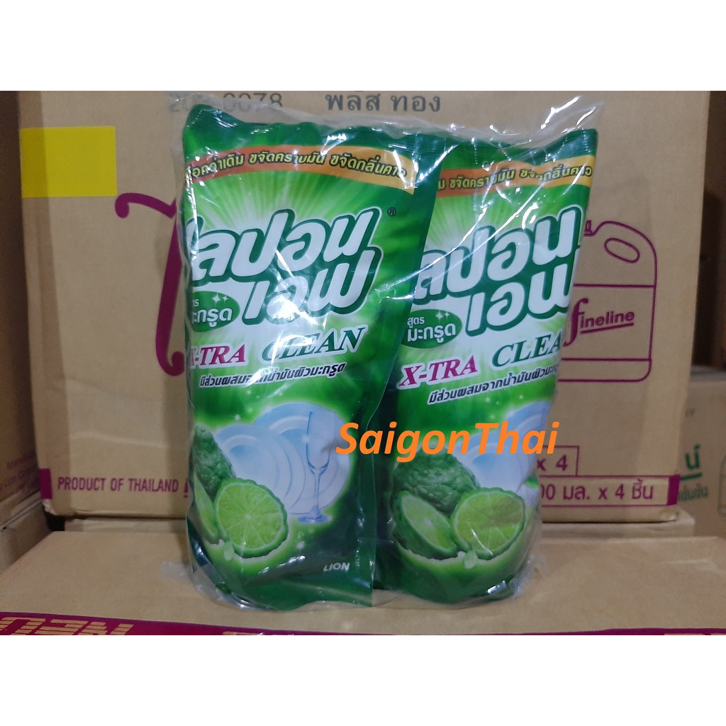 Combo 3 túi Nước rửa chén LiponF túi 500ml hương Chanh Thái Lan