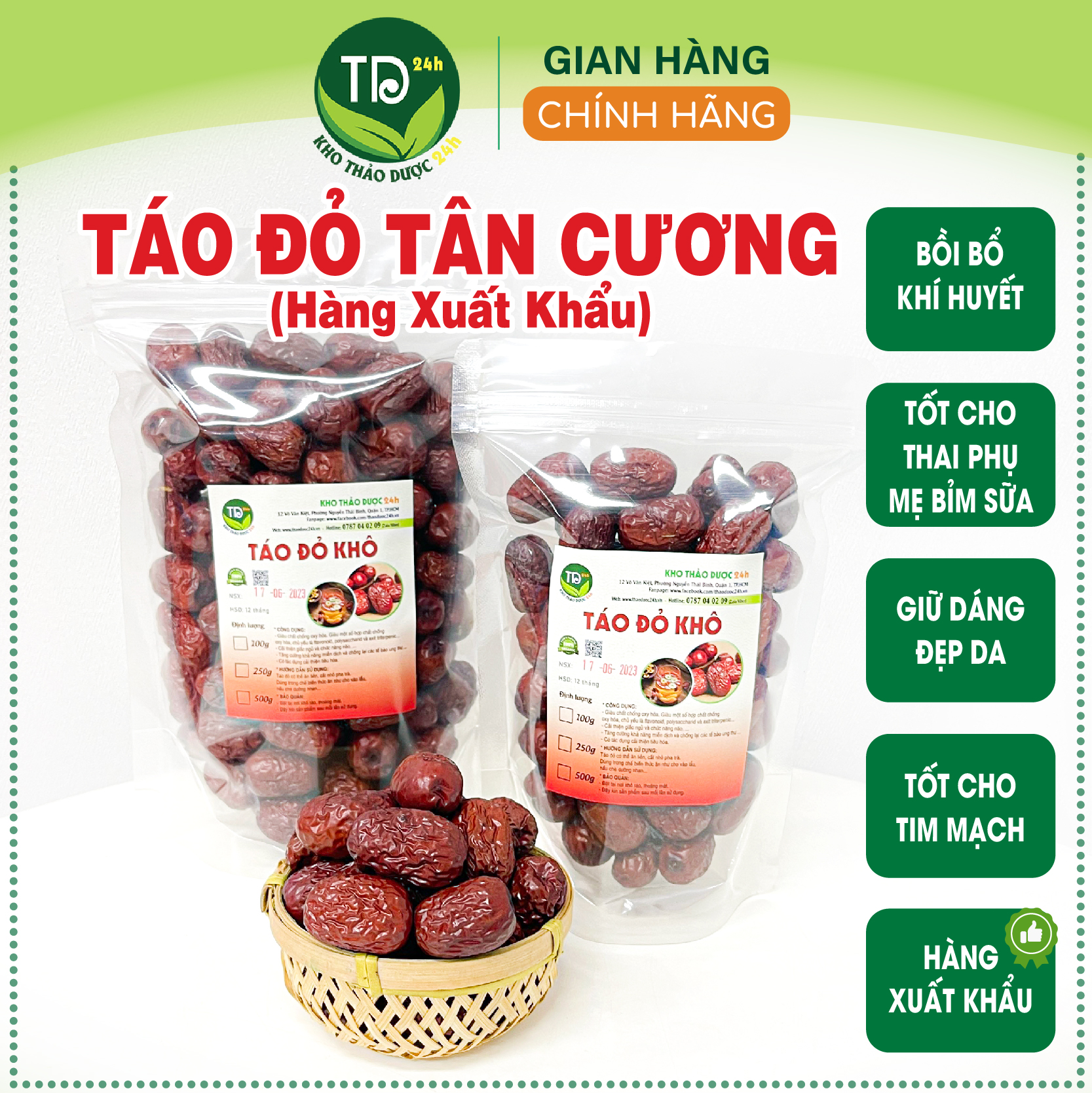 [01kg] Táo đỏ Tân Cương chín sấy khô, nguyên liệu nấu chè, chưng yến, hầm canh, pha trà, loại 1, ngủ ngon, tốt cho tim mạch | Kho thảo dược 24h