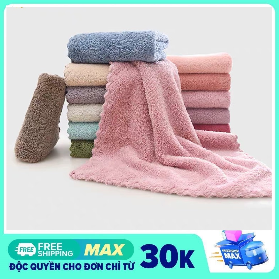 [FREESHIP]Khăn mặt lông cừu xuất Hàn chất liệu mềm mại, màu sắc bắt mắt kích thước 30 x 50cm