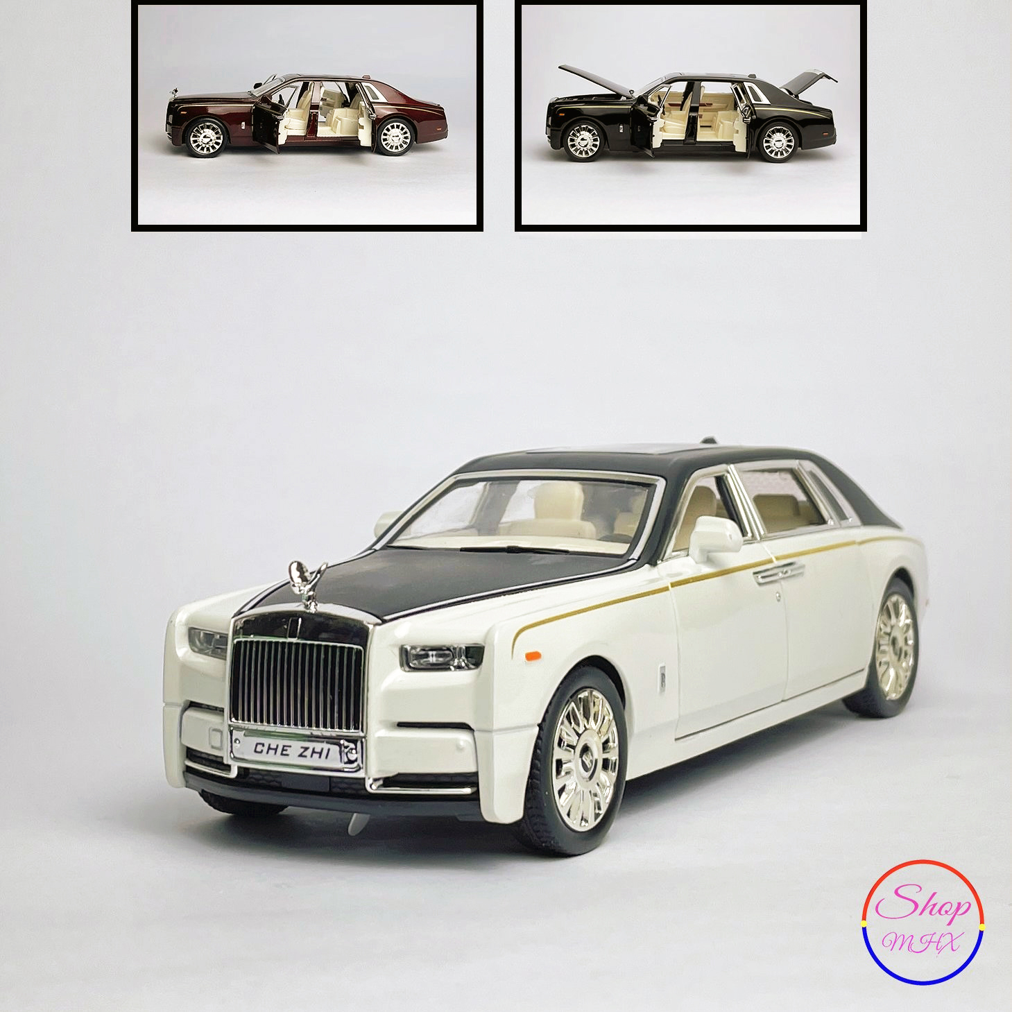Xe mô hình sắt Rolls-Royce Phantom VIII TẶNG BIỂN SỐ tỉ lệ 1:24 hãng Chezhi