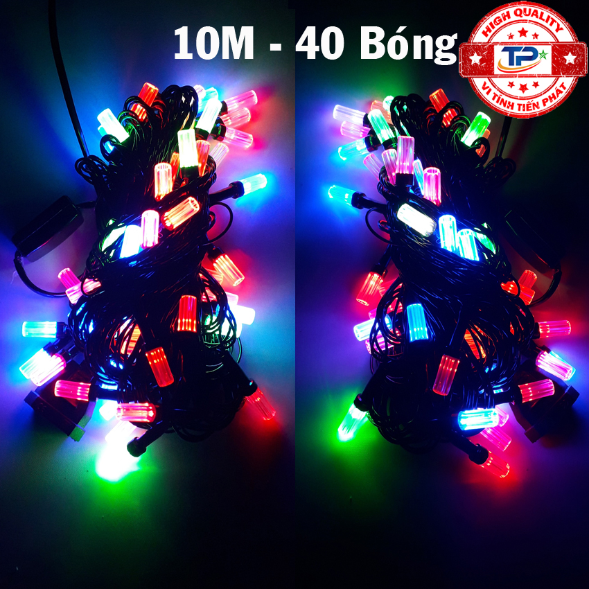Dây đèn Led đũa dài 10m nhấp nháy nhiều màu dùng trang trí Sân Vườn, Gia Đình, Quán, Noel, ... Chúc Mừng Năm Mới quà Tết 2024