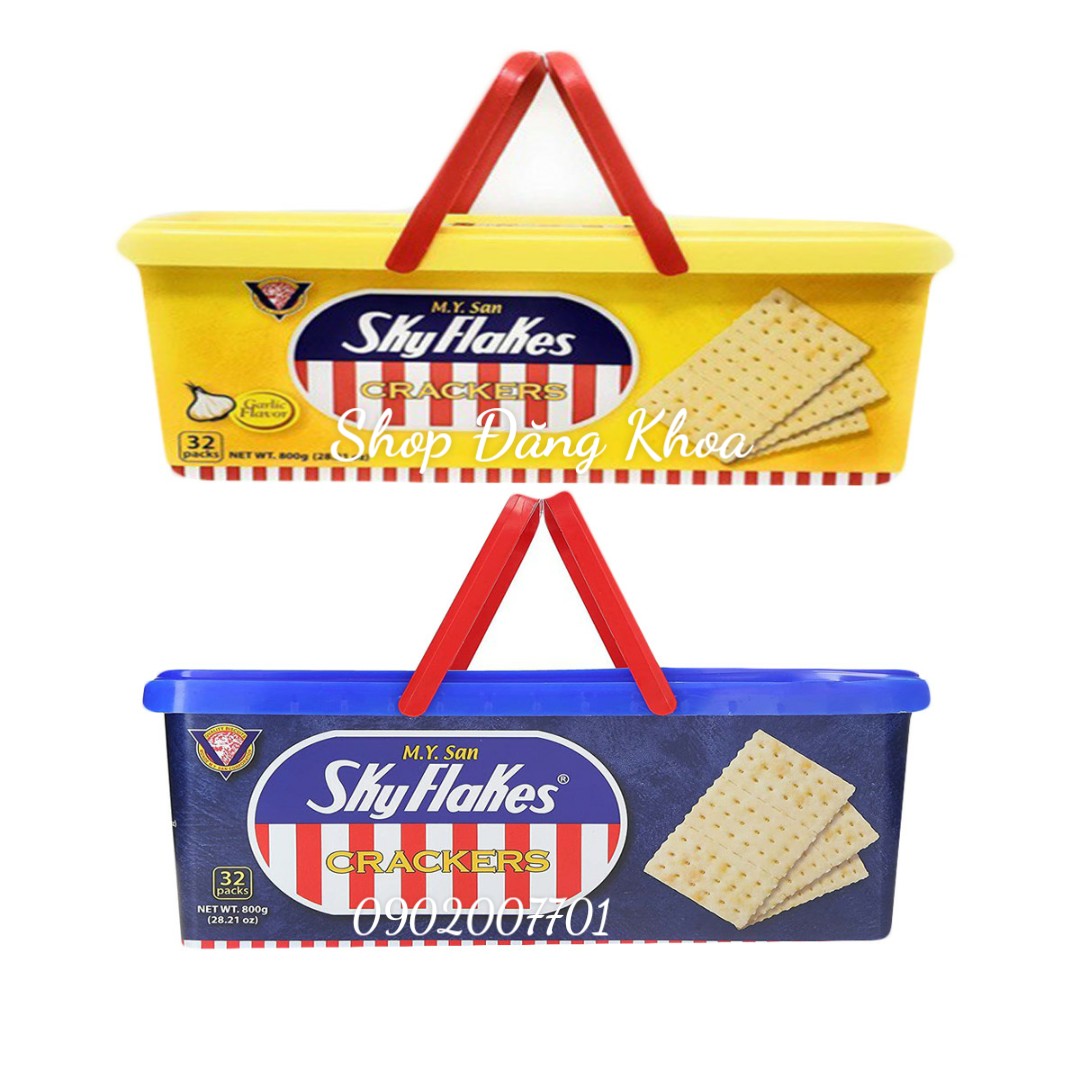 Bánh Quy Không Đường Skyflakes Crackers - Hộp 800g -đồ ăn vặt