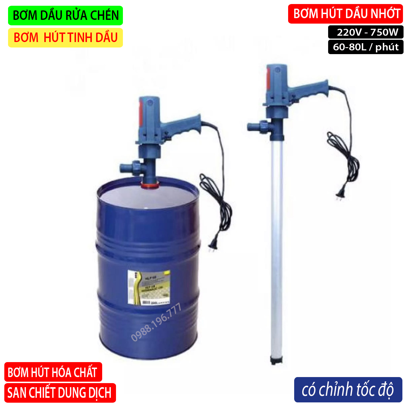 Máy bơm dầu nhớt thùng phuy - sang chiết dung dịch