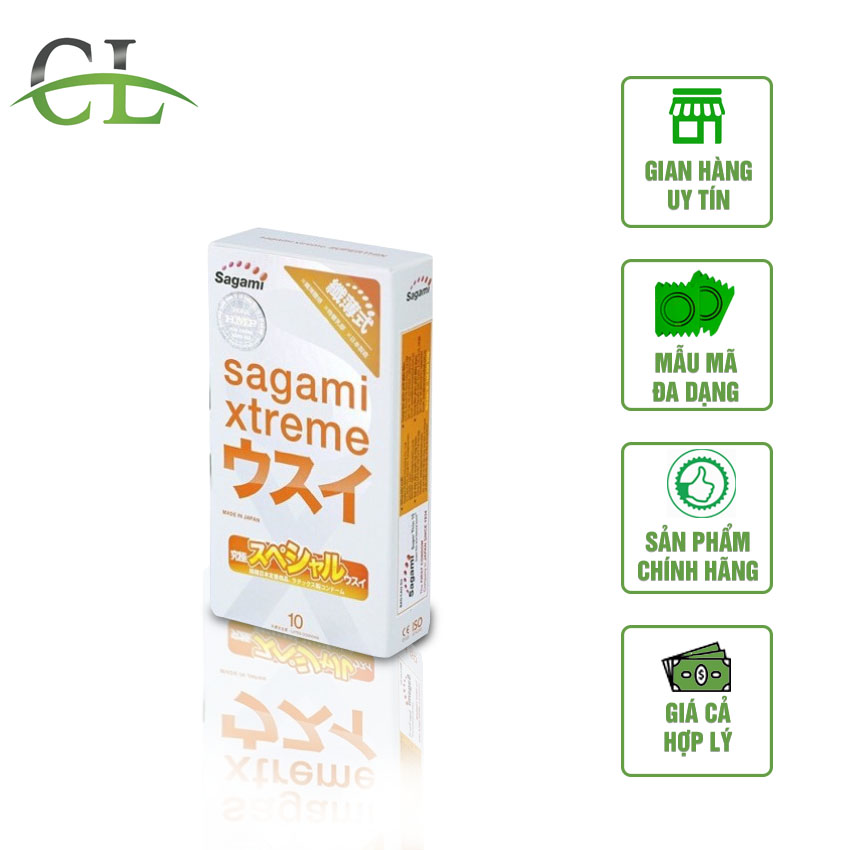 [FREESHIP] Bao Cao Su Siêu Mỏng Sagami Xtreme Super Thin Nhật Bản (Hộp 10 chiếc) Thăng Hoa Mọi Cuộc Yêu Và Tận Hưởng Cảm Giác Tuyệt Vời Trọn Vẹn Mọi Khoảnh Khắc - Che Tên Sản Phẩm - Codoluxury