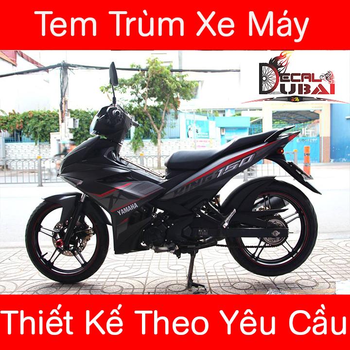 Tem Trùm Exciter 150 Đen Nhám Chỉ đỏ