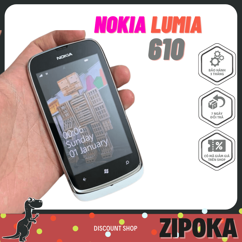 Điện thoại nokia lumia 610, máy zin đẹp chính hãng - zipoka