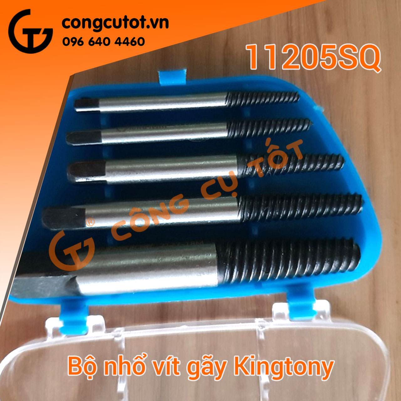 Bộ tháo bu lông, ốc vít gãy kingtony 11205sq 5 cây