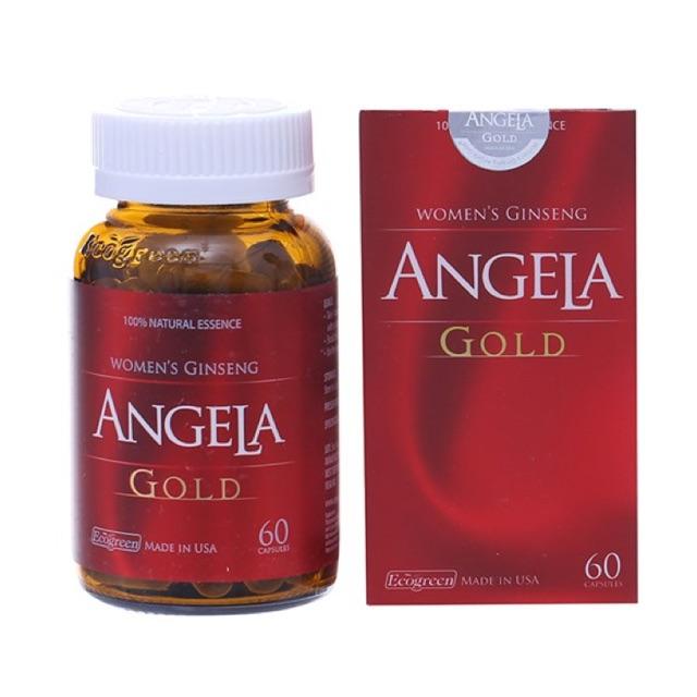 Sâm ANGELA GOLD Sức Khoẻ - Sắc Đẹp - Sinh Lý Nữ - Nguyên Tem Cào Chính Hãng (Chai 60 viên)