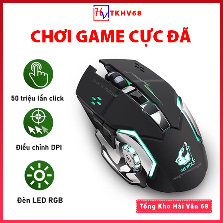 Chuột không dây gaming t28 chuột máy tính dành cho game chuột không dây dành cho game thủ thủ chống ồn có đèn led chơi game cực đã bảo hành 1 năm